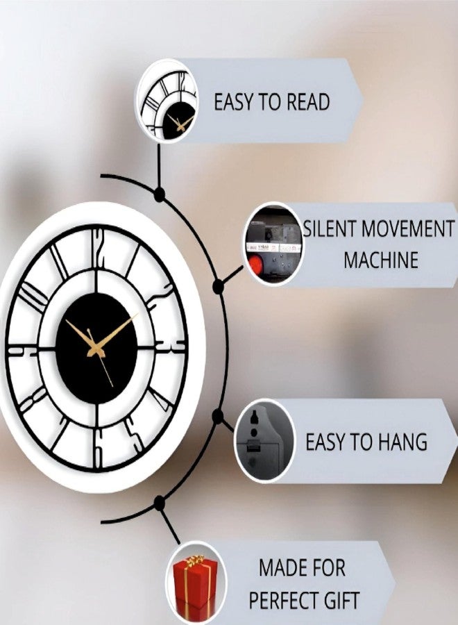 DREAMNILAYAM Silent Wall Clock for Living Room | Stylish Latest Big Size Decorative Wall Watch - Ideal Home Decor Items and Wall Decoration Items for Bedroom/Kitchen/Dining Hall/Office//Hotels - Image 5